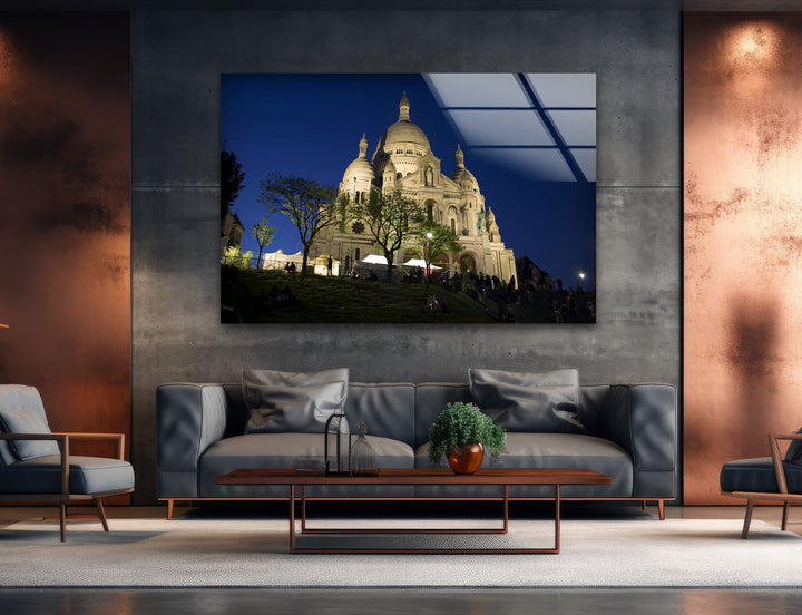 Sacré-Cœur bei Nacht – Atemberaubende Pariser Wandkunst für elegantes Dekor