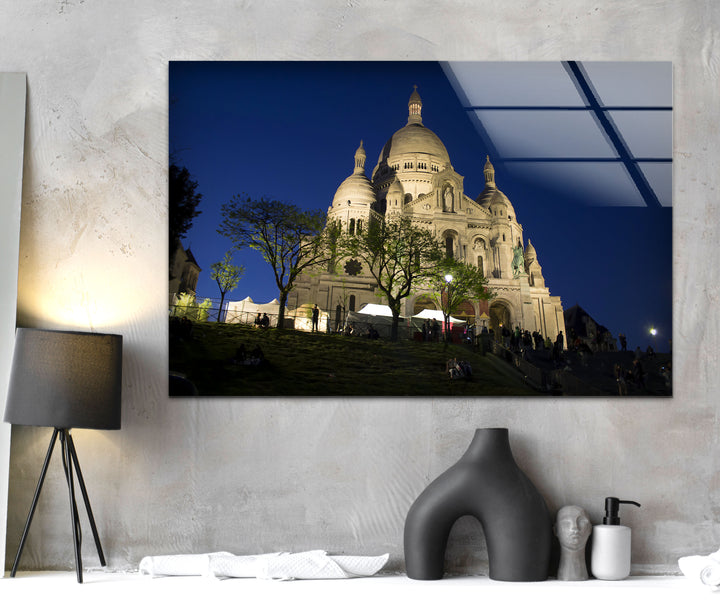 Sacré-Cœur bei Nacht – Atemberaubende Pariser Wandkunst für elegantes Dekor