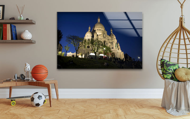 Sacré-Cœur bei Nacht – Atemberaubende Pariser Wandkunst für elegantes Dekor