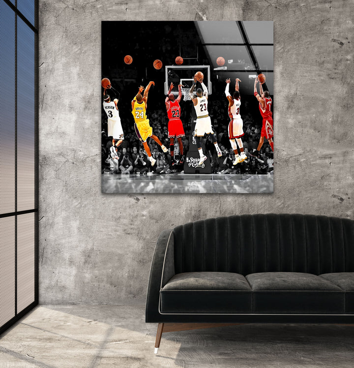 NBA All Stars Glass Wall Art glass image printing, glass prints from photos
