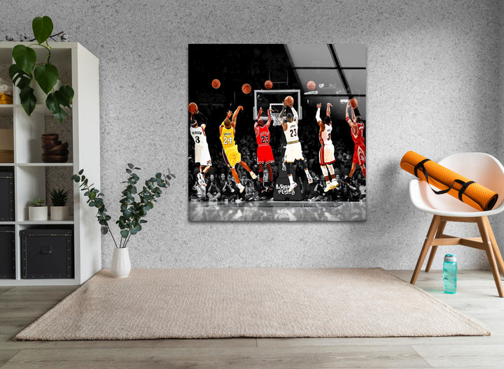 NBA All Stars Glass Wall Art glass pictures for Wall, glass prints wall art
