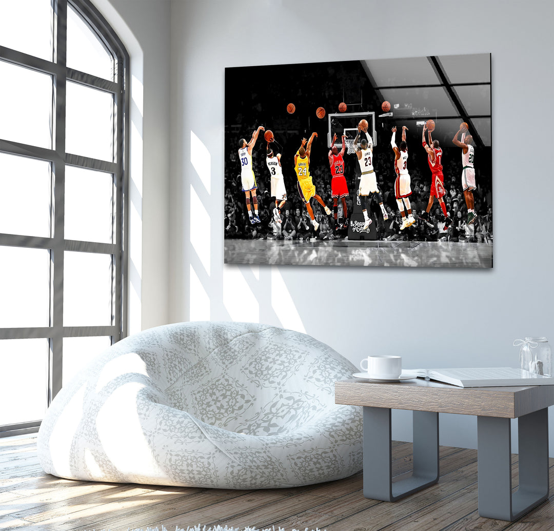 NBA All Stars Glass Wall Art Glass Printing Wall Art, Print photos on glass
