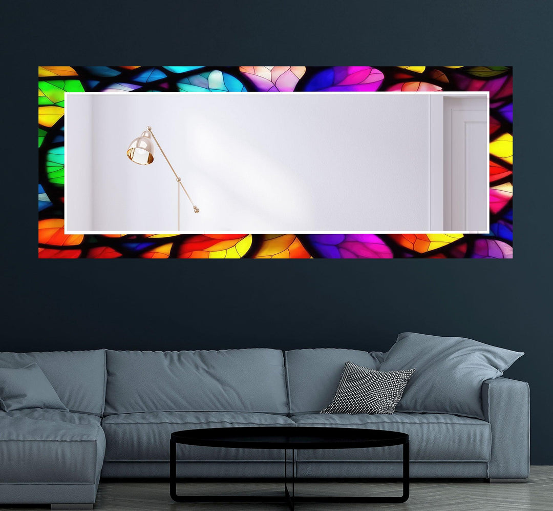 Colored Abstract Wall Mirror Round Mirror
