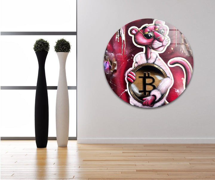 Bitcoin Panther Glass Wall Art glass pictures for Wall, glass prints wall art
