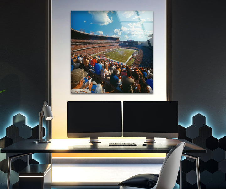 Buffalo NY Bills Glass Wall Art, picture on glass wall art, photos printed on glass