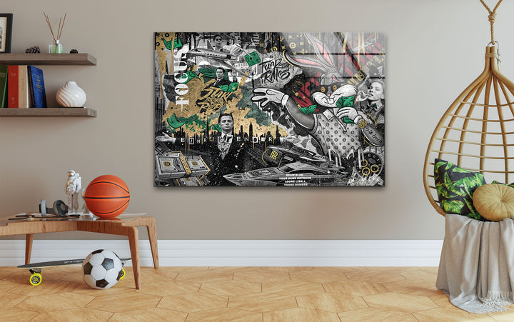 Business Bunny Glass Wall Art glass pictures for Wall, glass prints wall art
