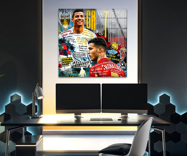 CR7 Style Glass Wall Art art glass wall art, glass wall art pictures
