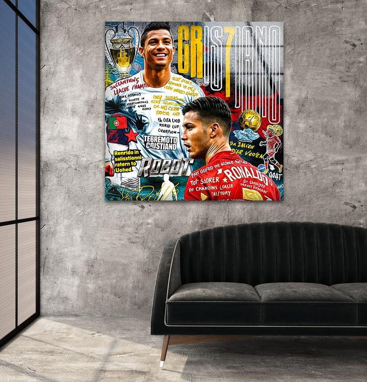 CR7 Style Glass Wall Art stained glass wall art, stained glass wall decor
