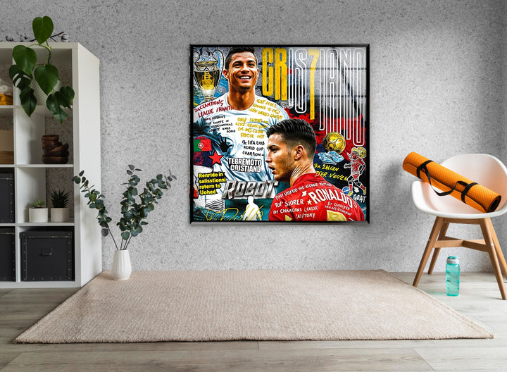 CR7 Style Glass Wall Art glass art painting, glass art for the Wall
