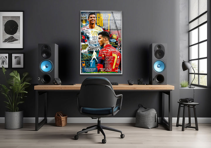 CR7 Style Glass Wall Art Glass Printing Wall Art, Print photos on glass
