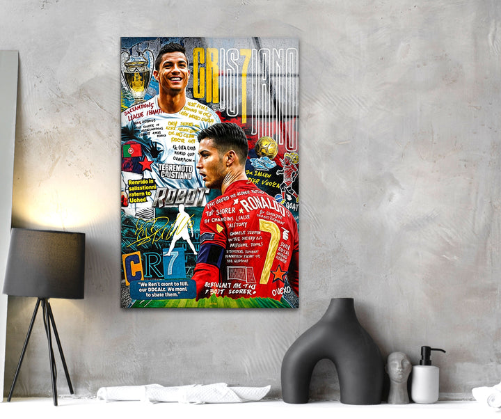 CR7 Style Glass Wall Art glass image printing, glass prints from photos
