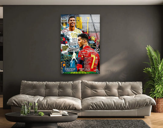 CR7 Style Glass Wall Art glass wall decor, glass wall art decor

