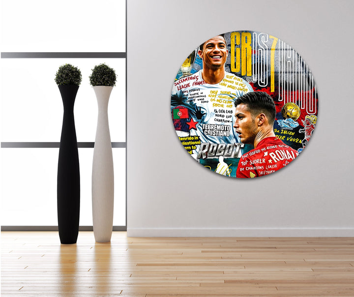 CR7 Style Glass Wall Art photo print on glass, prints on glass wall art
