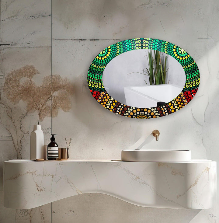 Decorative wall mirror with a contemporary design, perfect for adding elegance to any space
