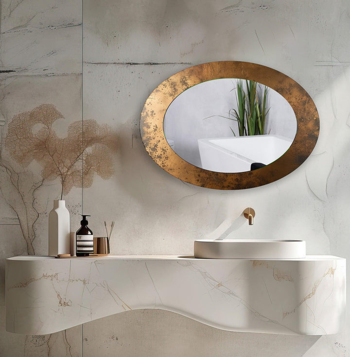 Copper Entryway Oval Wall Mirror