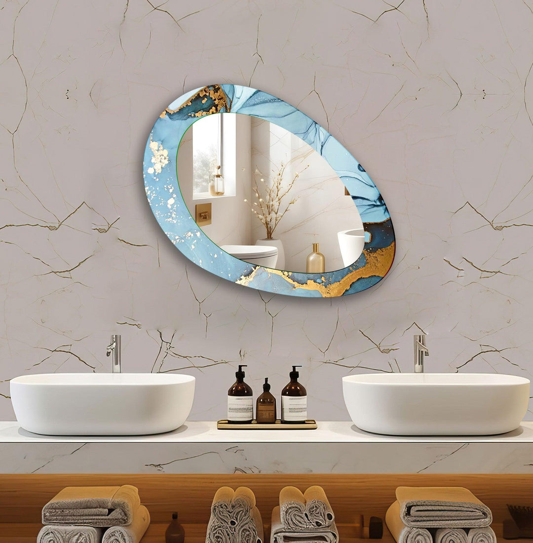 Decorative wall mirror with unique shapes and reflective surfaces for a chic statement

