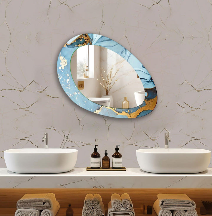 Decorative wall mirror with unique shapes and reflective surfaces for a chic statement
