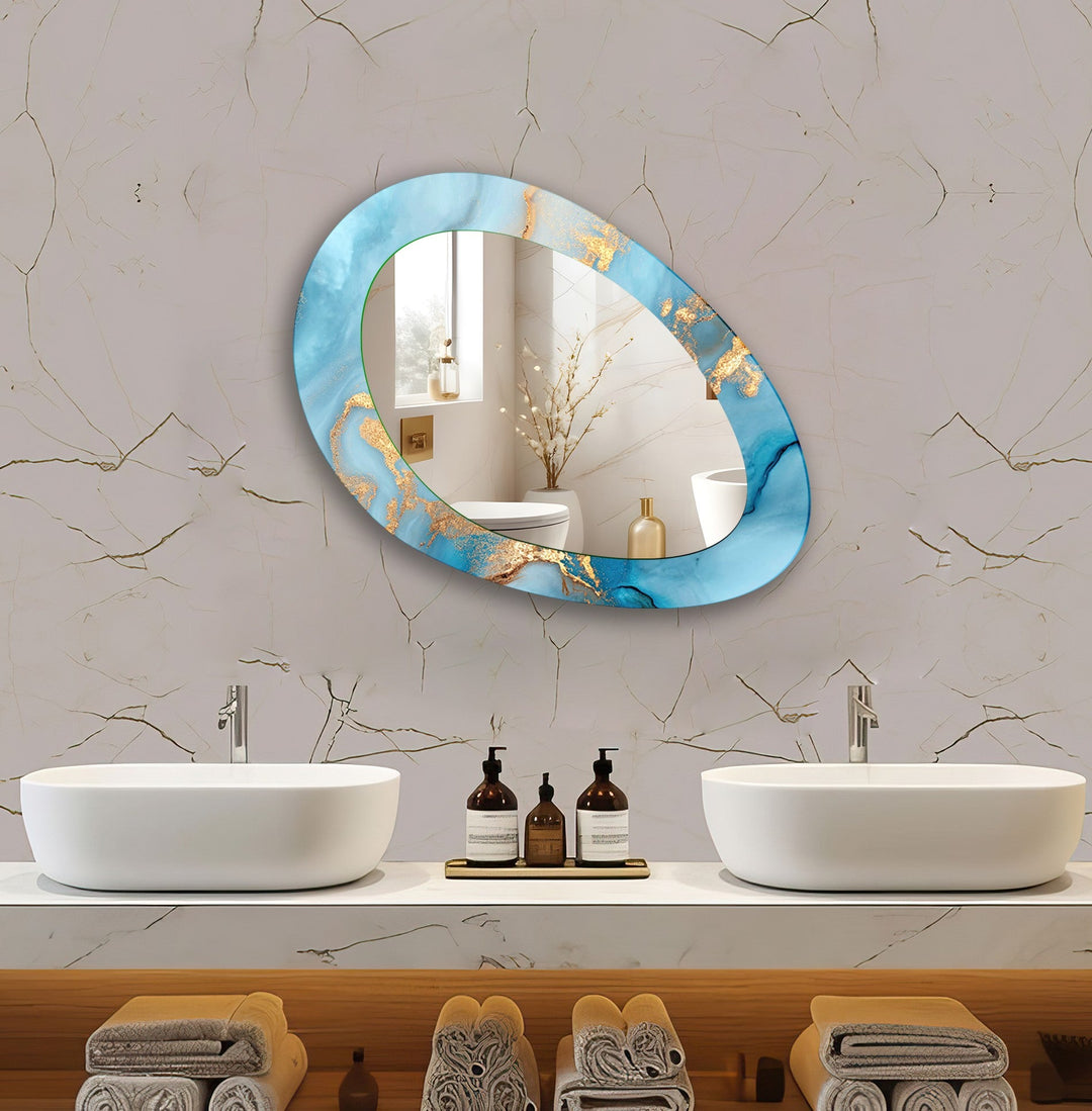 Mirrored wall art crafted with bold patterns for a modern and sophisticated touch
