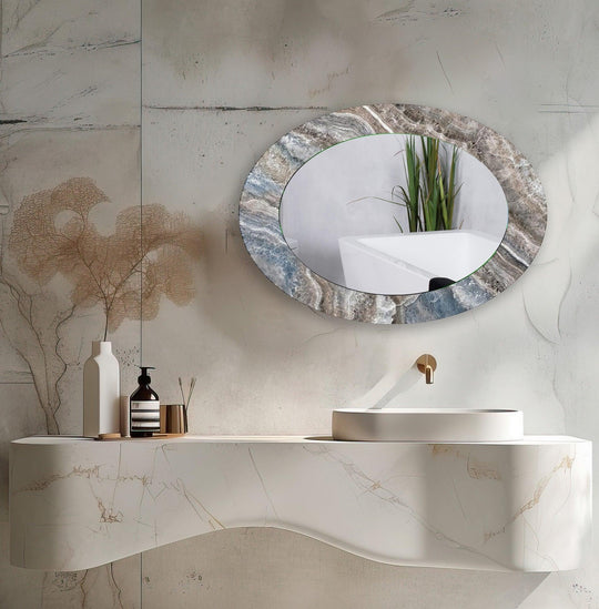 Gray Entryway Oval Wall Mirror - MyPhotoStation