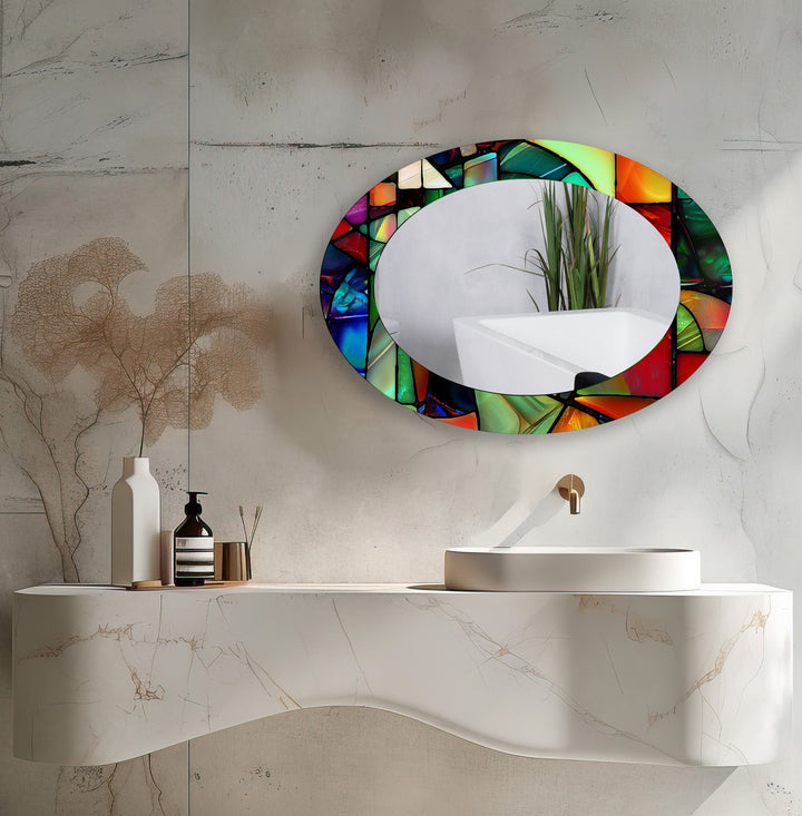 Mirror wall decor combining reflective surfaces and artistic shapes for a stunning focal point
