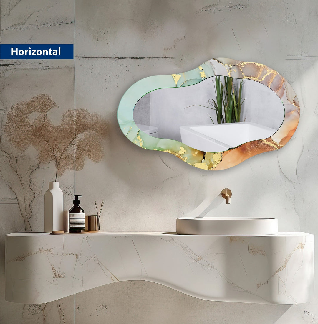 Orange Abstract Wall Mirror