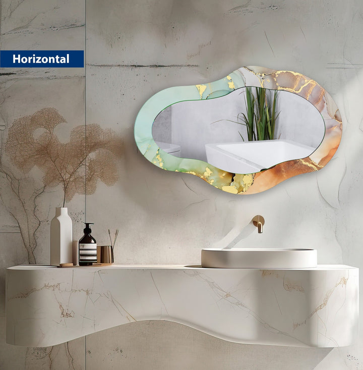 Orange Abstract Wall Mirror