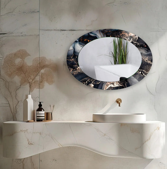 AAZZKANG Specchio da parete irregolare a figura intera in legno - Grande specchio da parete asimmetrico moderno per camera da letto, guardaroba, soggiorno, ingresso - Bianco - 120 cm x 40 cm AAZZKANG Specchio da parete irregolare a figura intera in legno - Grande specchio da parete asimmetrico moderno per camera da letto, guardaroba, soggiorno, ingresso - Bianco - 120 cm x 40 cm