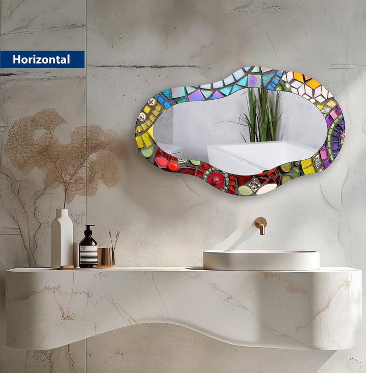 Asymmetrischer Mosaik-Wandspiegel