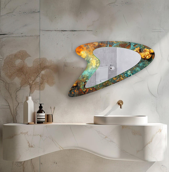 Mirror wall decor combining reflective surfaces and artistic shapes for a stunning focal point

