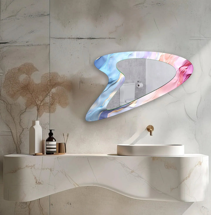 Pastel Colors Abstract Decorative Wall Mirror - MyPhotoStation