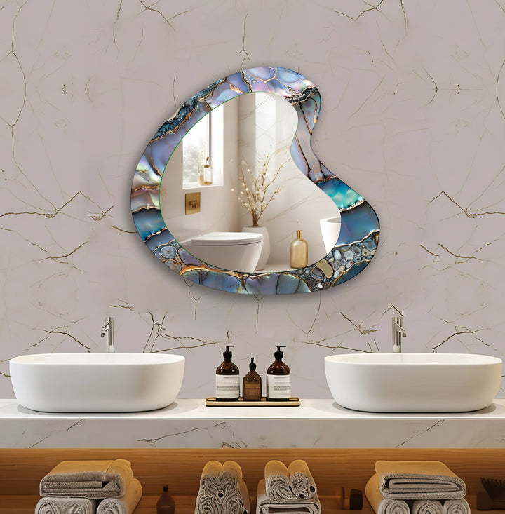 Purple Abstract Modern Wall Mirror