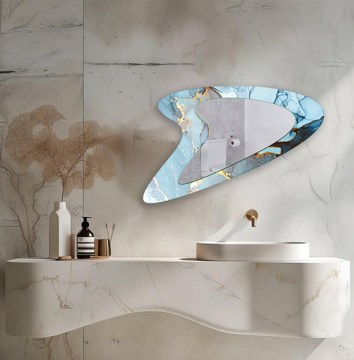 Mirrored wall art inspired by geometric elegance, perfect for adding depth and dimension
