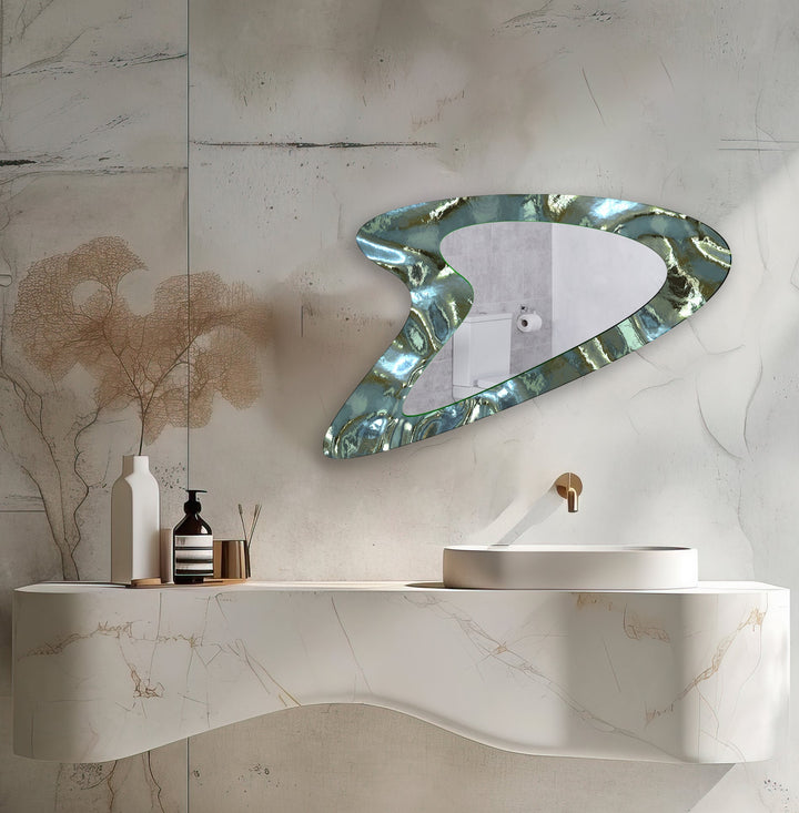 Mirrored wall art showcasing creative patterns and reflective designs for a contemporary touch
