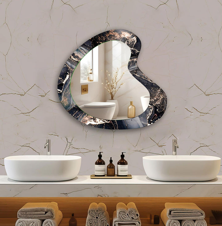 Mirrored wall art crafted with bold patterns for a modern and sophisticated touch
