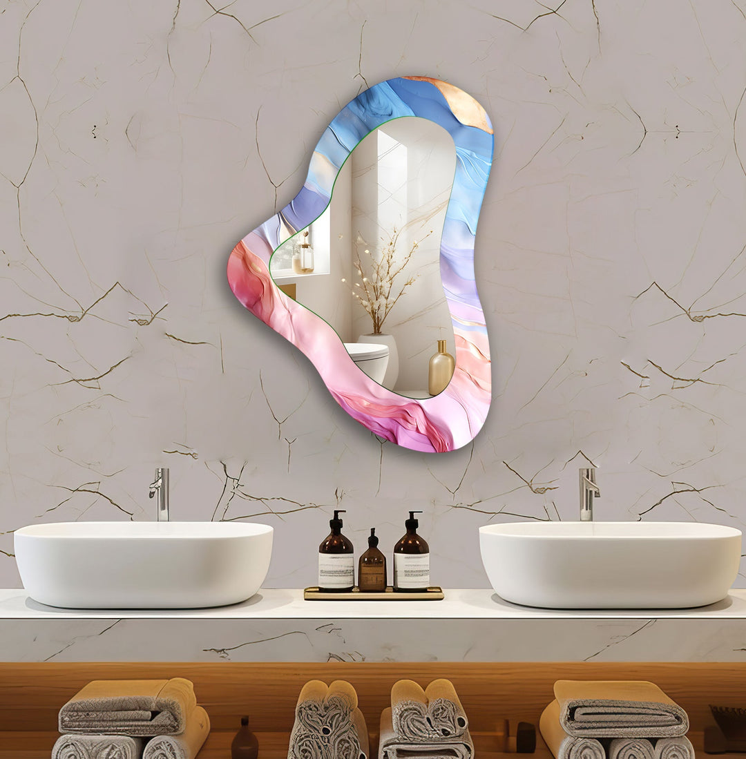 Wall mirrors with artistic frames that serve as both functional and decorative pieces

