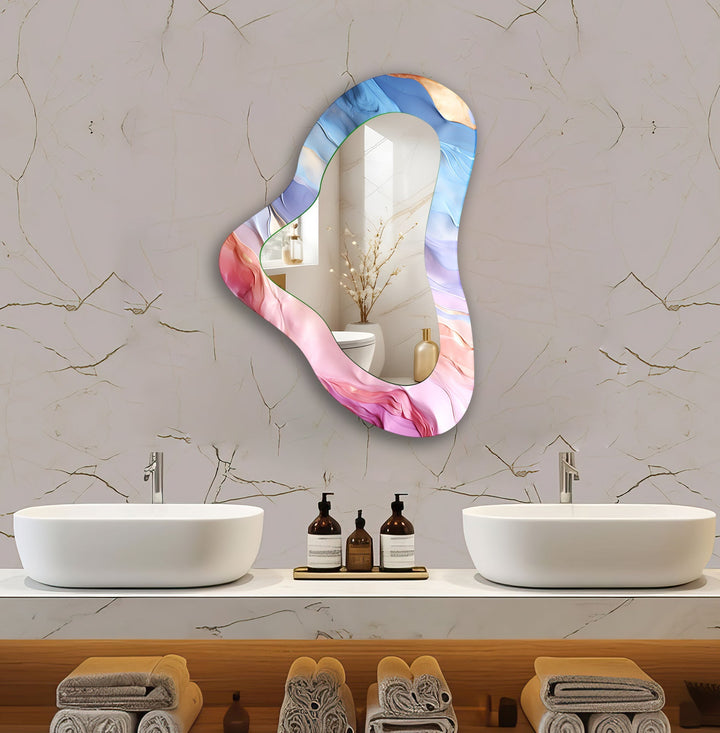 Wall mirrors with artistic frames that serve as both functional and decorative pieces
