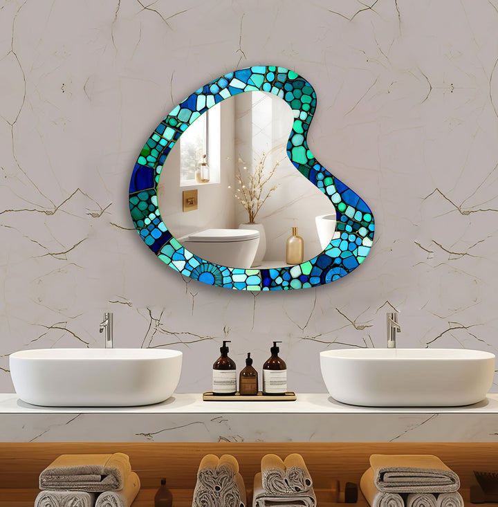 Wall mirrors designed with decorative accents to serve as both art and practicality
