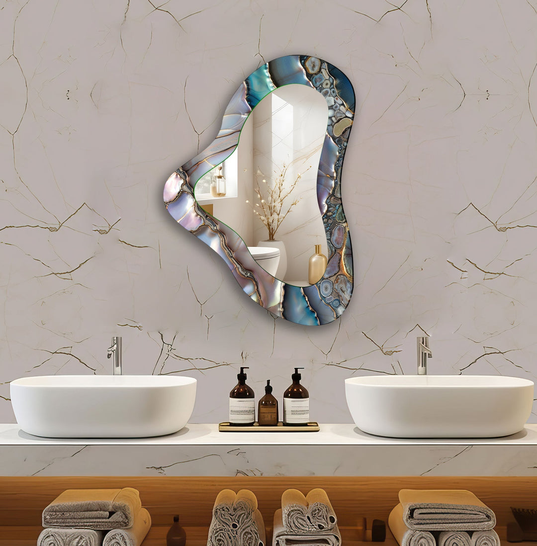 Mirror wall art inspired by geometric designs, adding sophistication to any decor style
