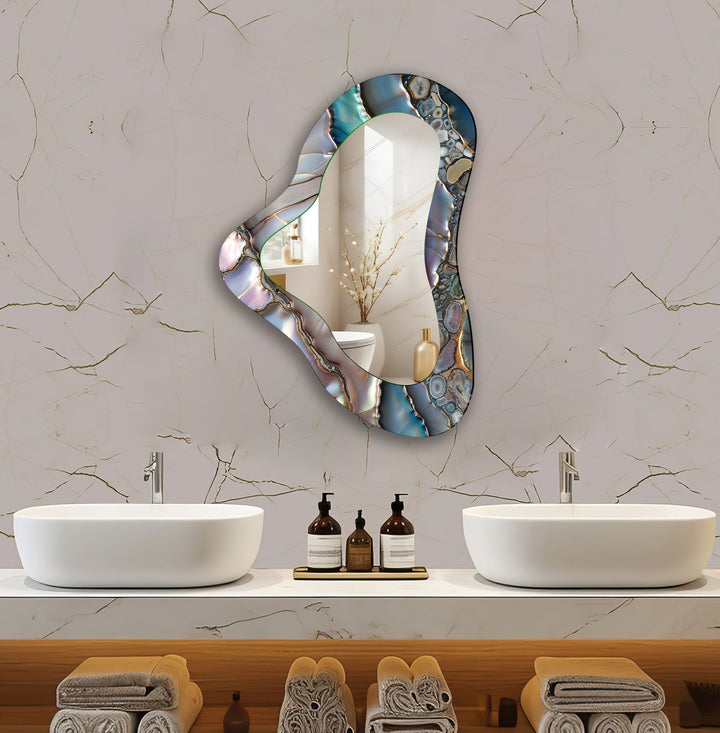 Mirror wall art inspired by geometric designs, adding sophistication to any decor style

