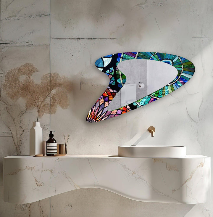 Wall mirrors designed with bold geometric shapes to make a striking statement
