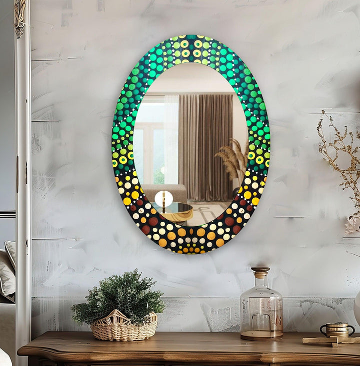 Mirrored wall art crafted with bold patterns for a modern and sophisticated touch
