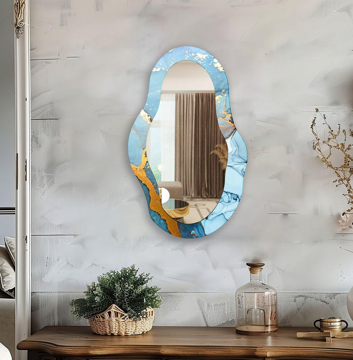 Wall mirrors with artistic frames that serve as both functional and decorative pieces
