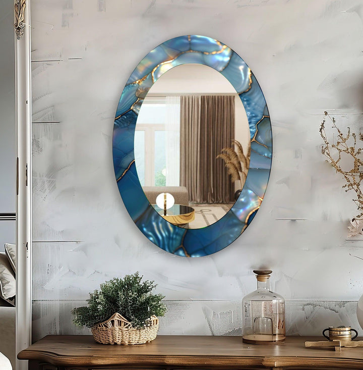 Mirrored wall art crafted with bold patterns for a modern and sophisticated touch
