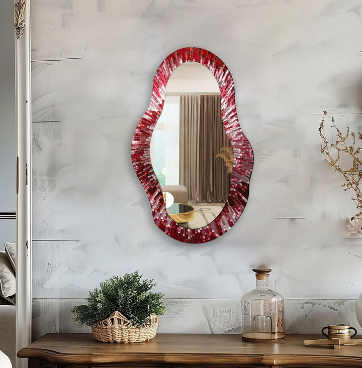 Mirror wall decor combining artistic elements with practical functionality for a unique touch
