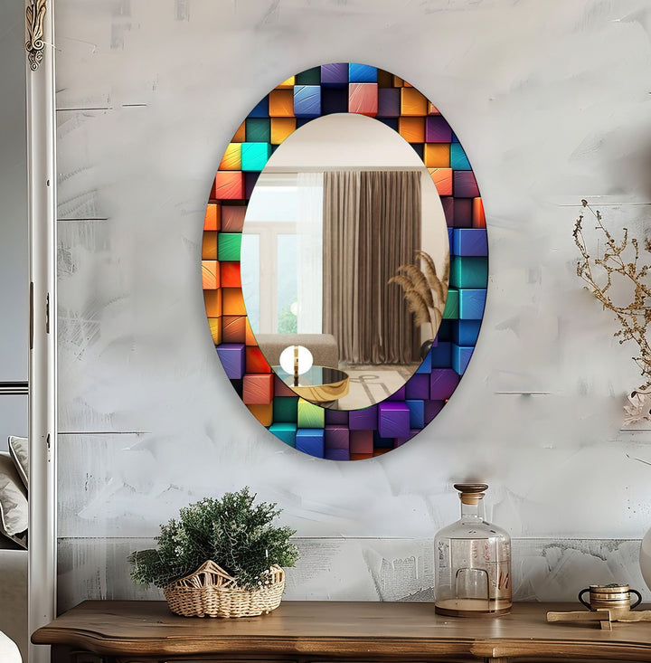 Wall mirrors with artistic frames that serve as both functional and decorative pieces
