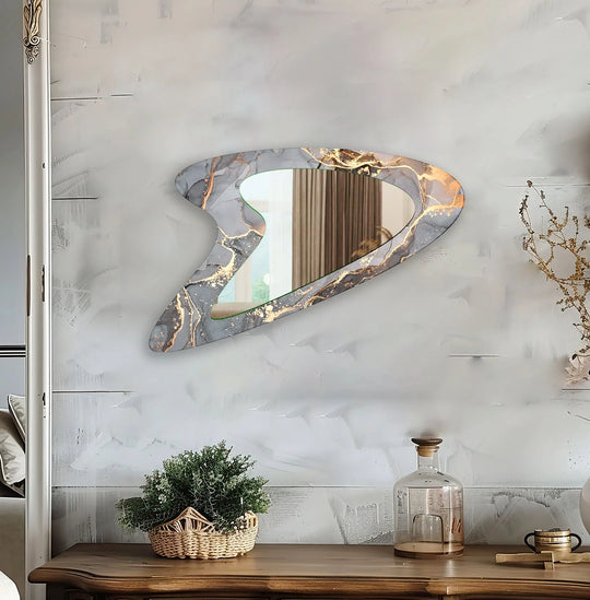 Wall mirrors designed with bold geometric shapes to make a striking statement
