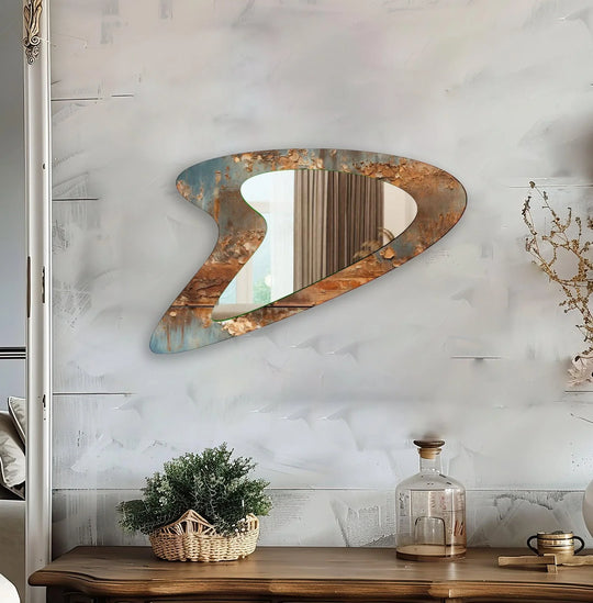 Grey & Copper Color Decorative Wall Mirror - MyPhotoStation