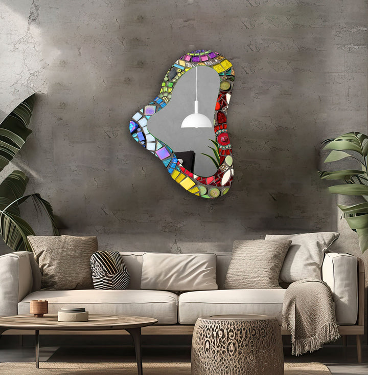 Decorative wall mirror with a contemporary design, perfect for adding elegance to any space
