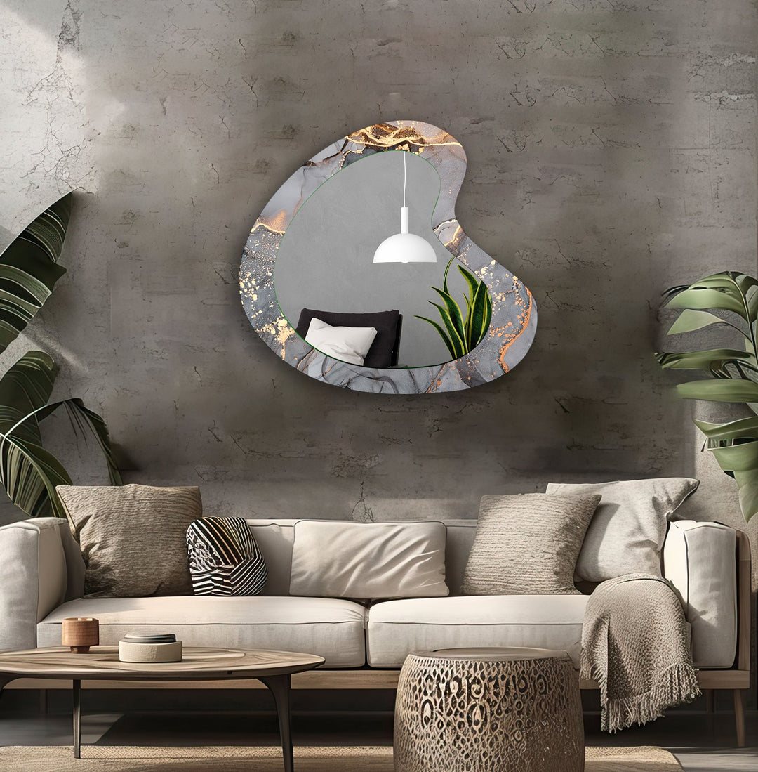 Mirrored wall art inspired by geometric elegance, perfect for adding depth and dimension
