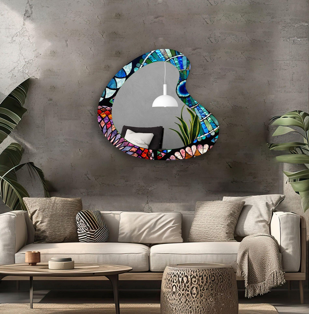 Wall mirrors designed with decorative accents to serve as both art and practicality
